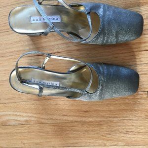 Glittery, gold shoes